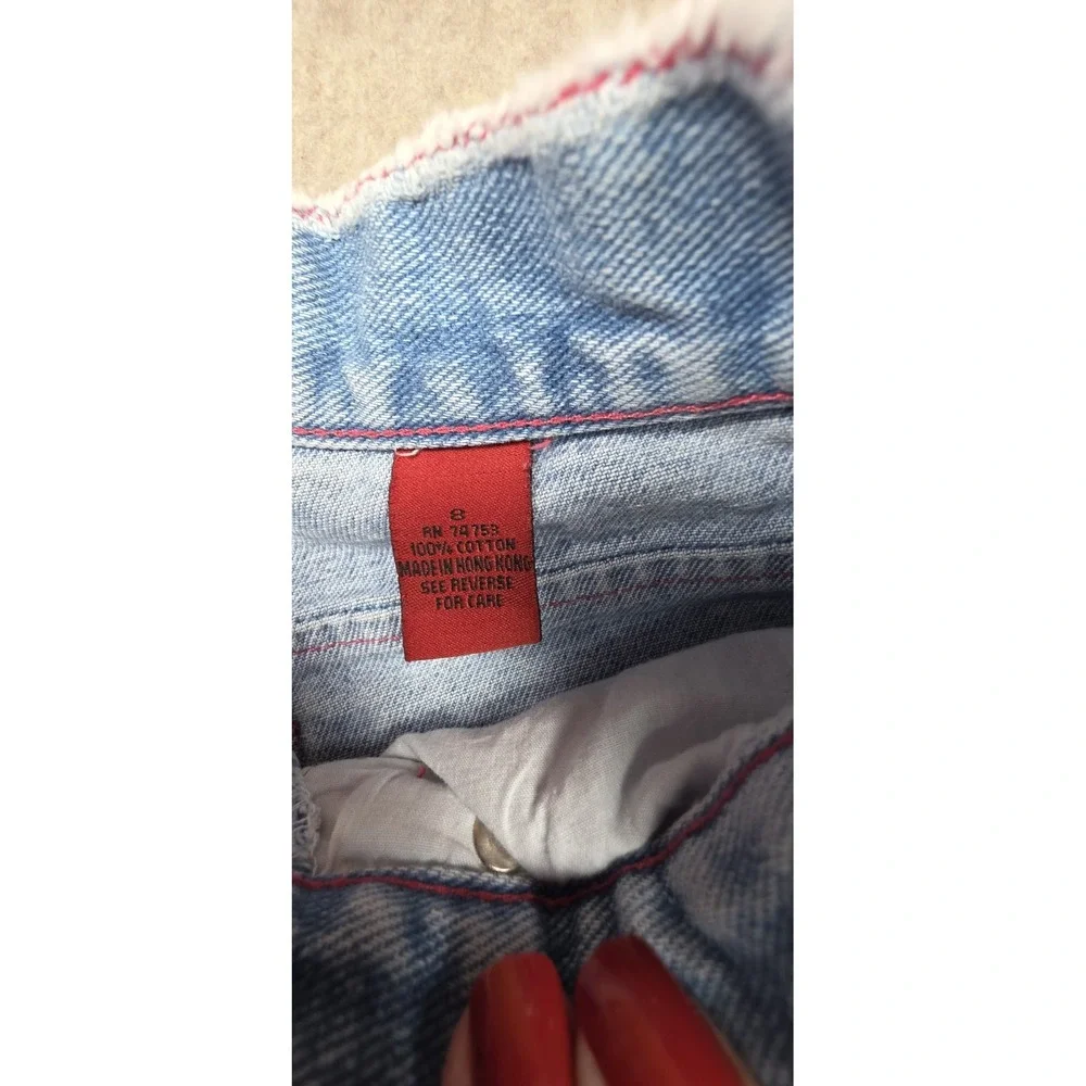 Zana Di Girls Y2K Jeans Size 8, Fringe Distressed Light‎ Wash